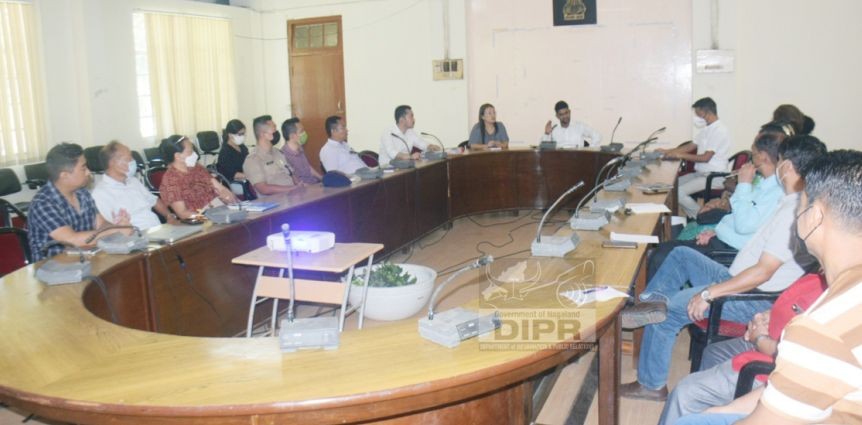 Dimapur District Task Force for COVID-19 during the meeting at DC's conference hall on July 14. (DIPR Photo)